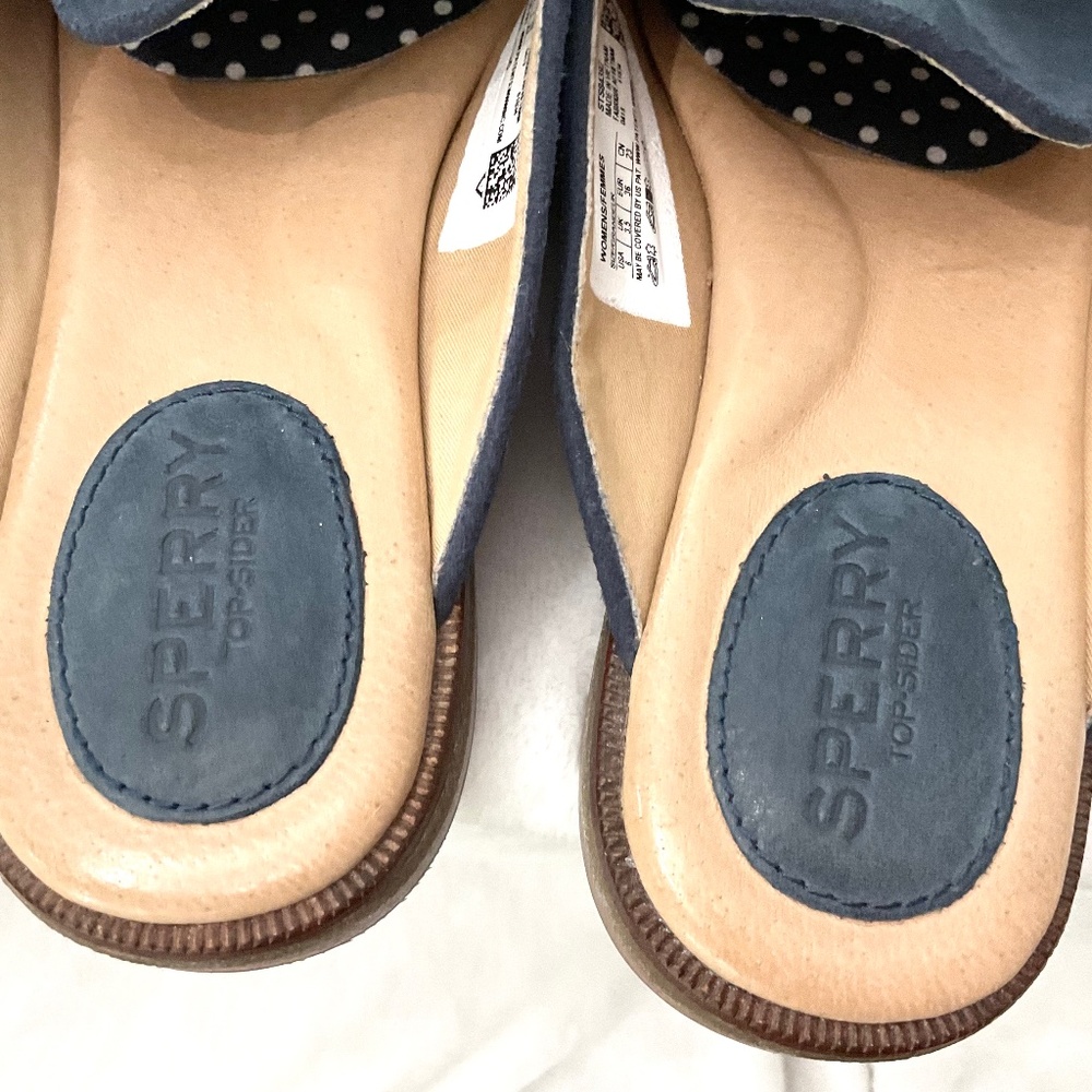 Navy Sperry Seaport Levy Tassel Mule Slides Round Toe Loafer Size 6 - Picture 13 of 15